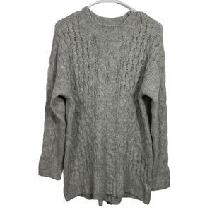 American Eagle Grey Oversized Knit Crewneck Sweater